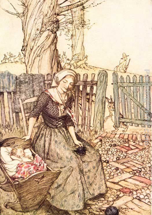 Arthur Rackham Mother Goose Bye Baby Bunting Painting ...
