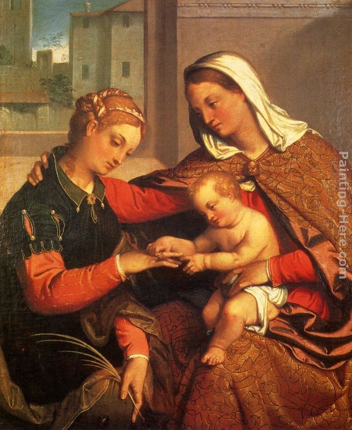 Giovanni Battista Moroni The Mystic Marriage Of St. Catherine Painting ...