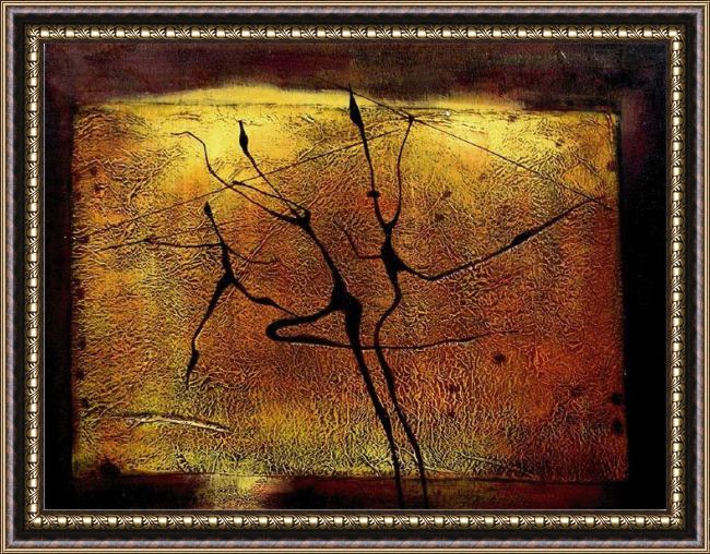 Framed 2010 ancient hunters ii painting