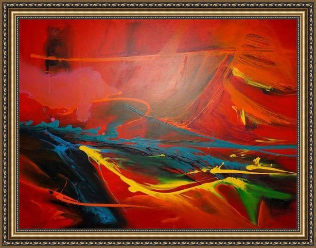 Framed 2010 sea dream in red ii painting