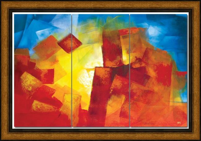 Framed Abstract 91217 painting