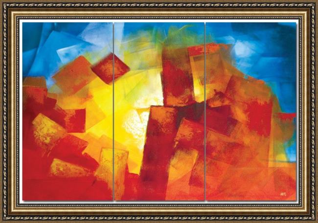 Framed Abstract 91217 painting