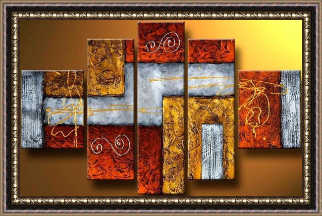 Framed Abstract 92401 painting