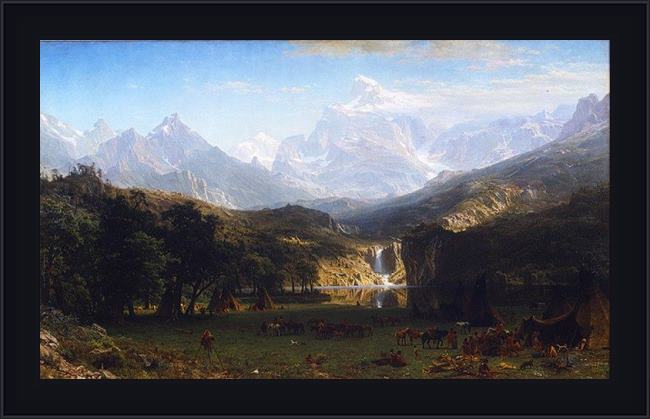 Framed Albert Bierstadt the rocky mountains, landers peak painting