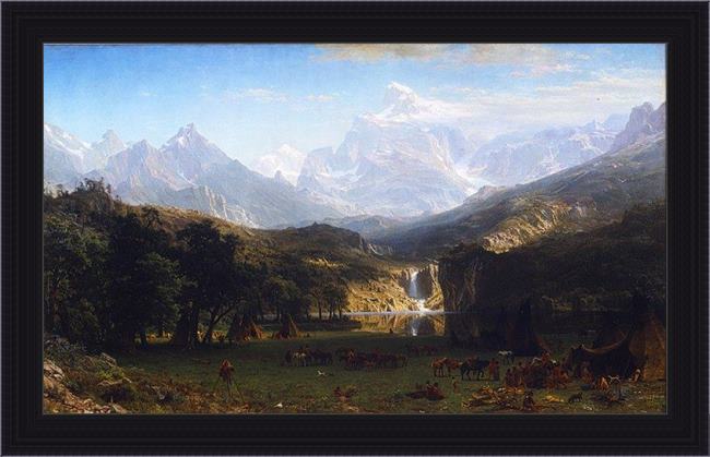 Framed Albert Bierstadt the rocky mountains, landers peak painting