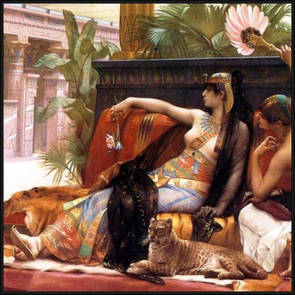Framed Alexandre Cabanel cleopatra testing poisons on condemned prisoners cropped painting