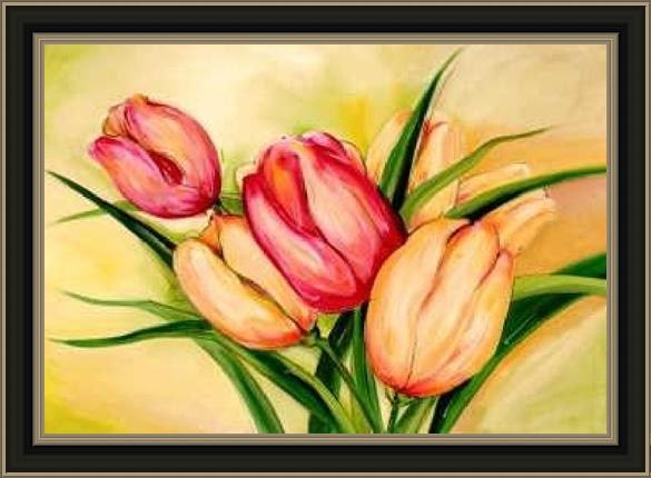 Framed Alfred Gockel natural beauty tulips ii painting