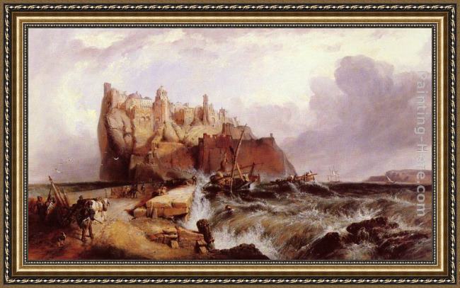 Framed Clarkson Stanfield the castle of ischia painting