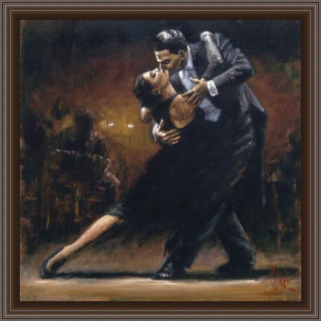 Framed Fabian Perez study for tango v painting