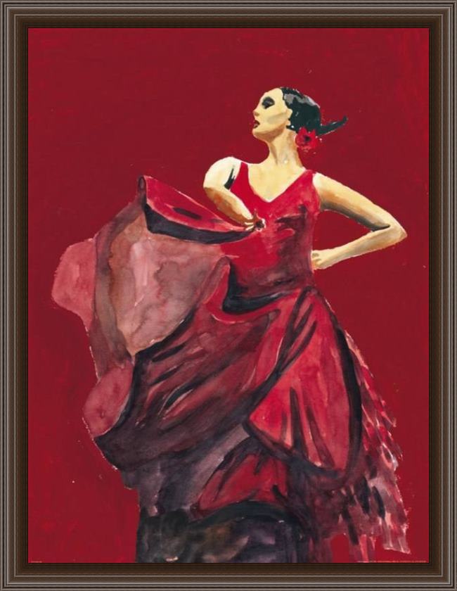 Framed Flamenco Dancer bailarina orgullosa del flamenco painting