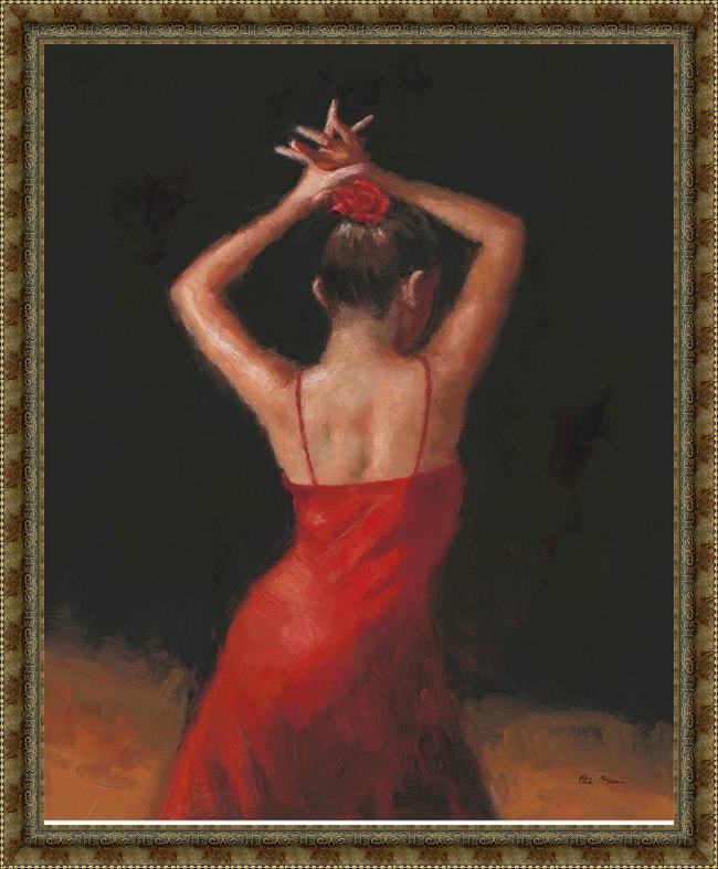 Framed Flamenco Dancer del flamenco painting