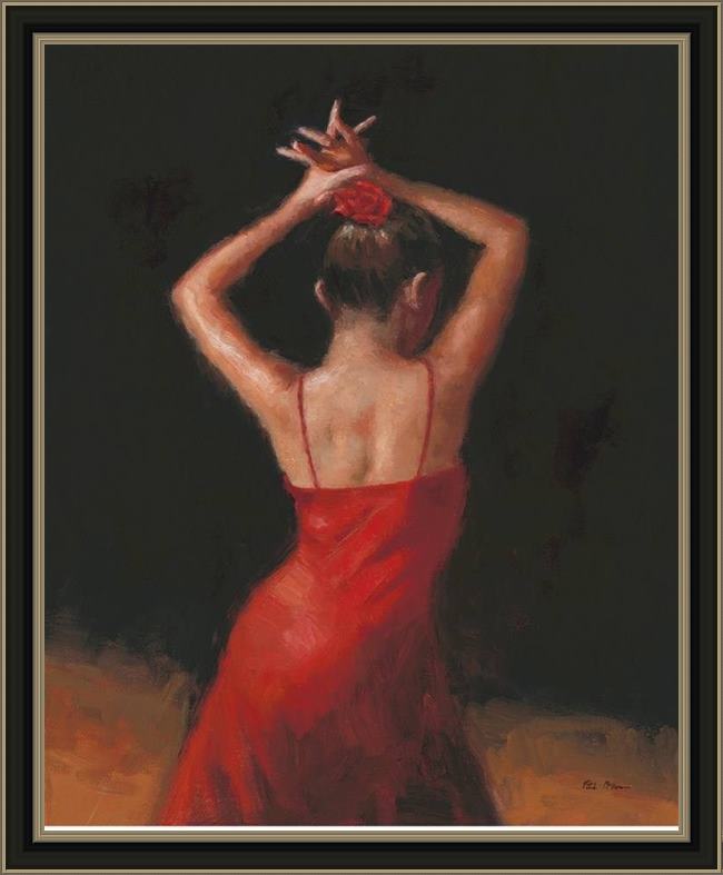 Framed Flamenco Dancer del flamenco painting