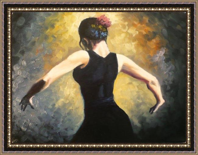 Framed Flamenco Dancer flamenco dancer 4 painting