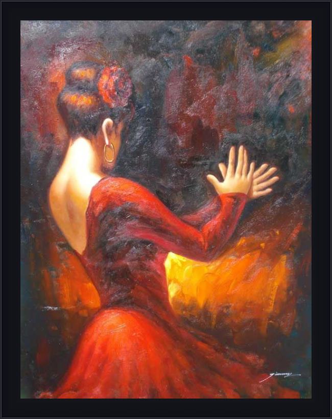 Framed Flamenco Dancer flamenco dancer tablado painting