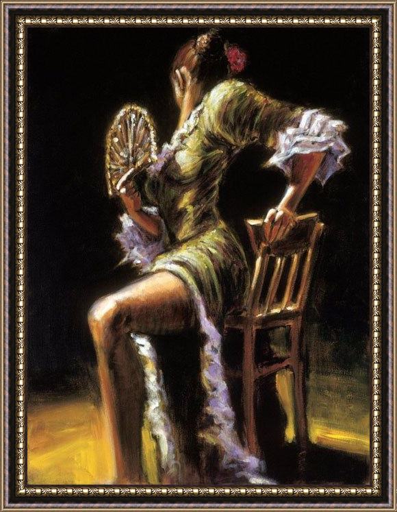 Framed Flamenco Dancer flamenco dancerii painting