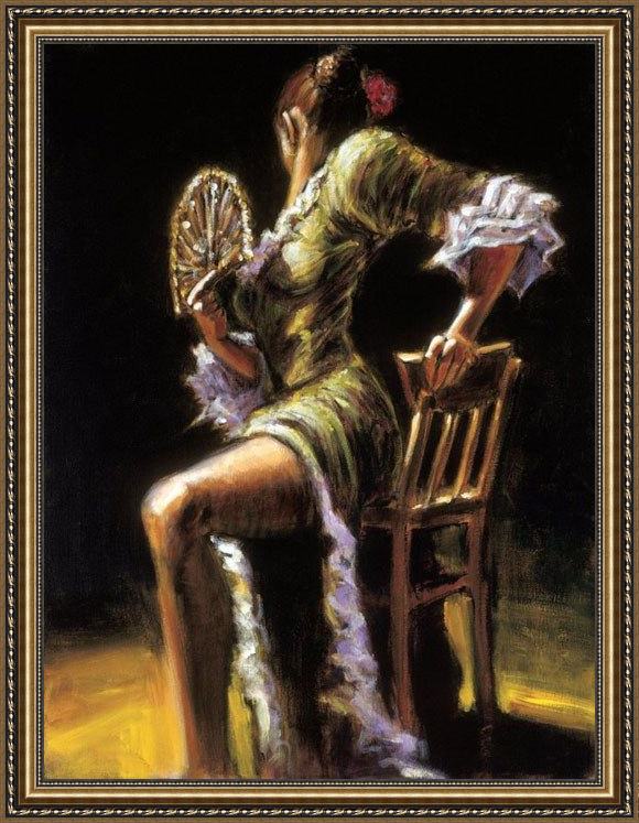 Framed Flamenco Dancer flamenco dancerii painting