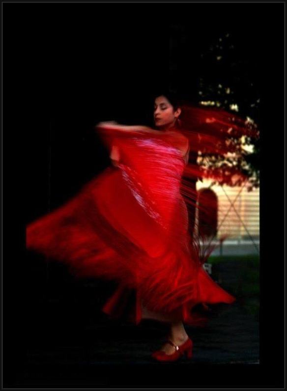 Framed Flamenco Dancer flamenco of fire painting