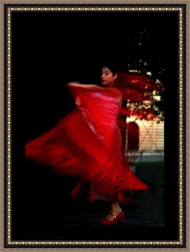 Framed Flamenco Dancer flamenco of fire painting
