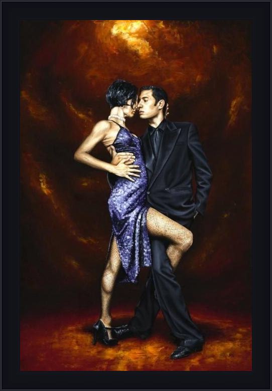 Framed Flamenco Dancer held in tango painting
