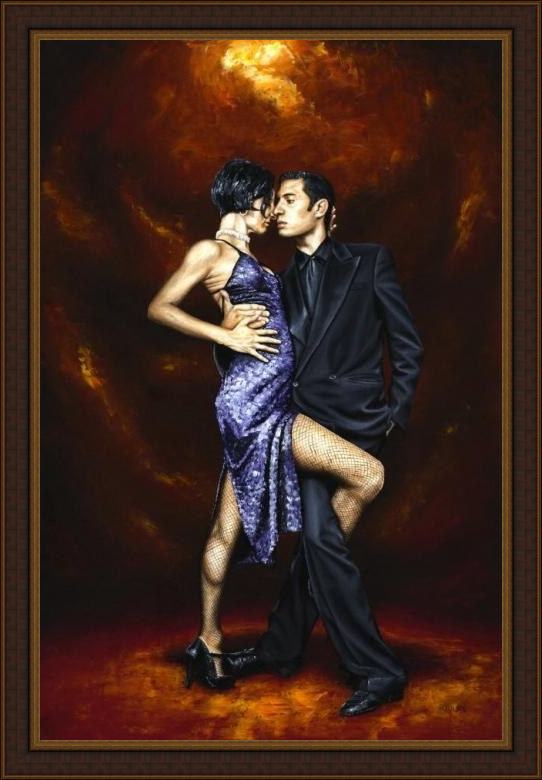 Framed Flamenco Dancer held in tango painting