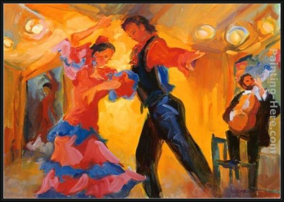Framed Flamenco Dancer la pareja del flamenco painting