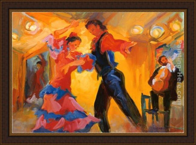 Framed Flamenco Dancer la pareja del flamenco painting