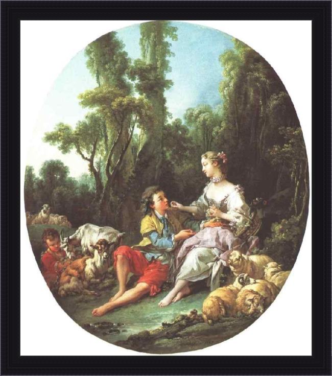 Framed Francois Boucher are they thinking about the grap painting
