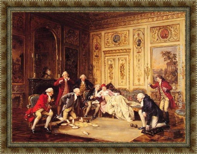 Framed Frank Moss Bennett an amusing game painting