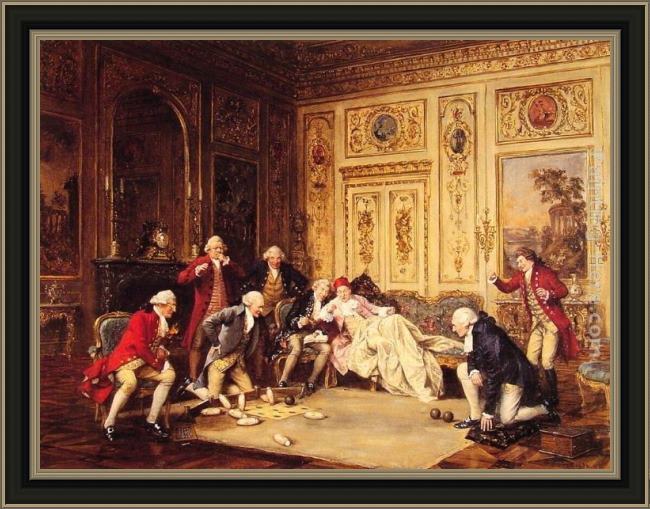 Framed Frank Moss Bennett an amusing game painting