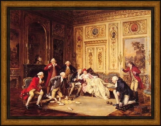 Framed Frank Moss Bennett an amusing game painting