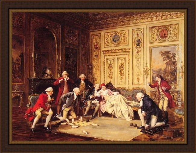 Framed Frank Moss Bennett an amusing game painting