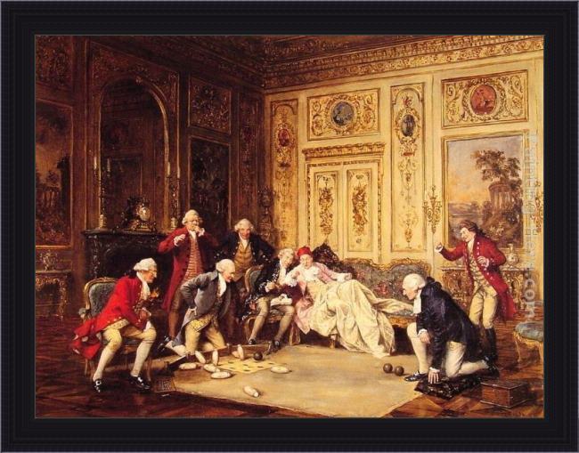 Framed Frank Moss Bennett an amusing game painting