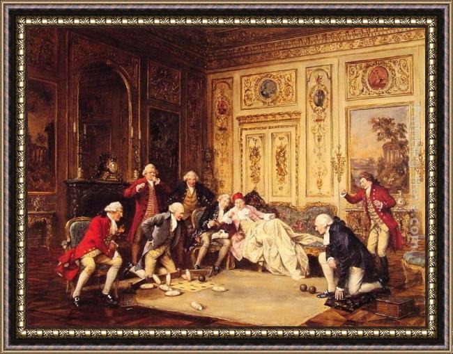 Framed Frank Moss Bennett an amusing game painting