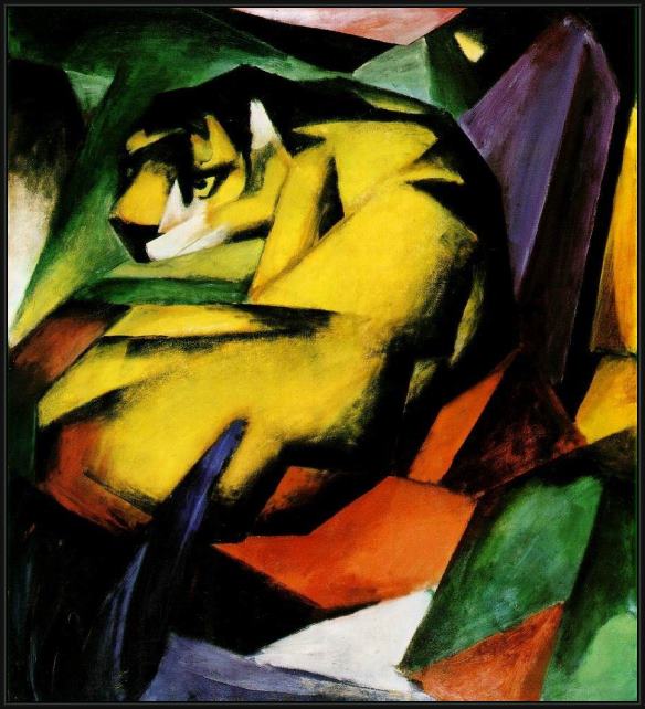 Framed Franz Marc tiger painting