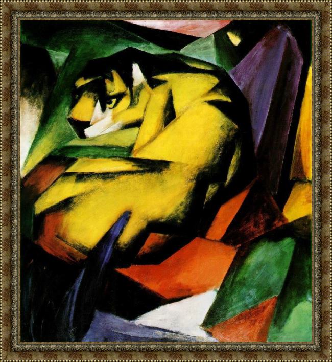 Framed Franz Marc tiger painting