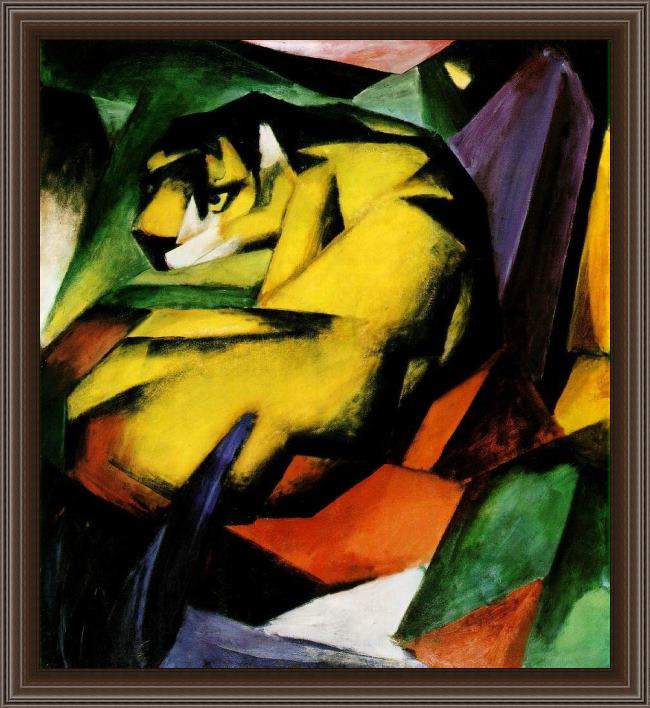 Framed Franz Marc tiger painting