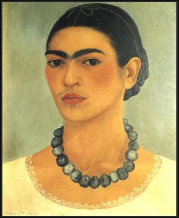 Framed Frida Kahlo fridakahlo-self-portrait-1933 painting