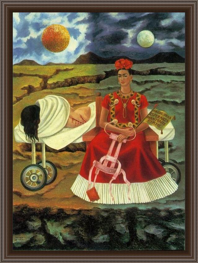 Framed Frida Kahlo tree of hope painting