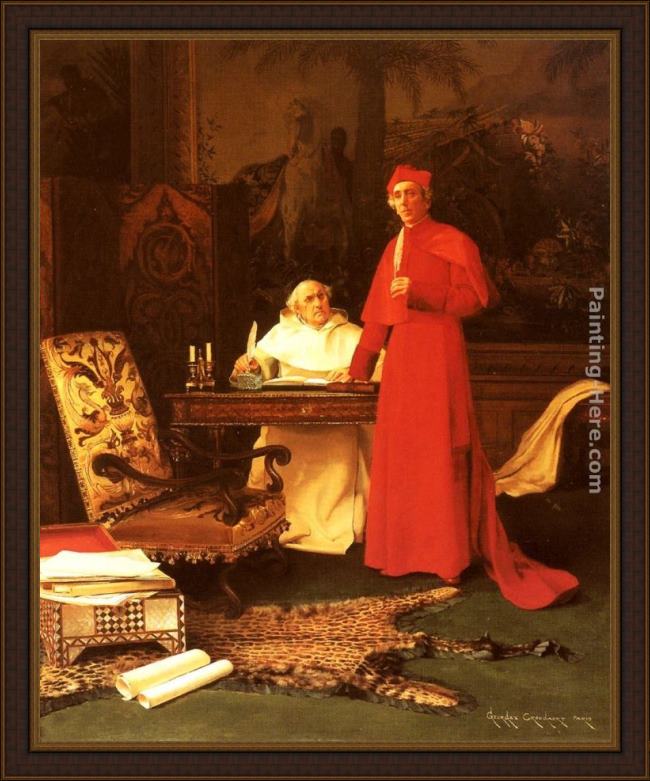 Framed Georges Croegaert seeking inspiration painting