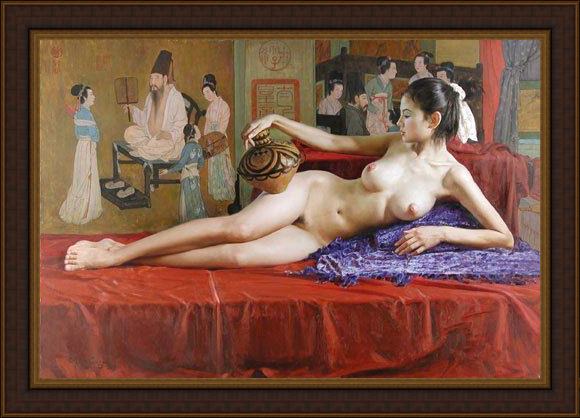 Framed Guan zeju gzj27 painting