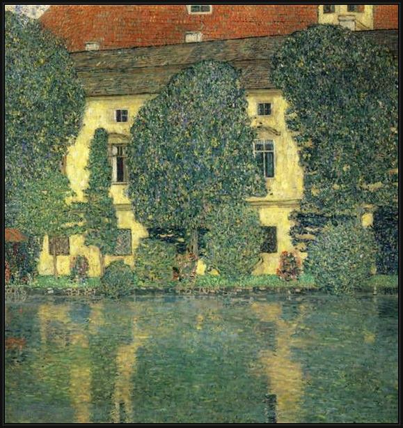 Framed Gustav Klimt schloss kammer on the attersee painting