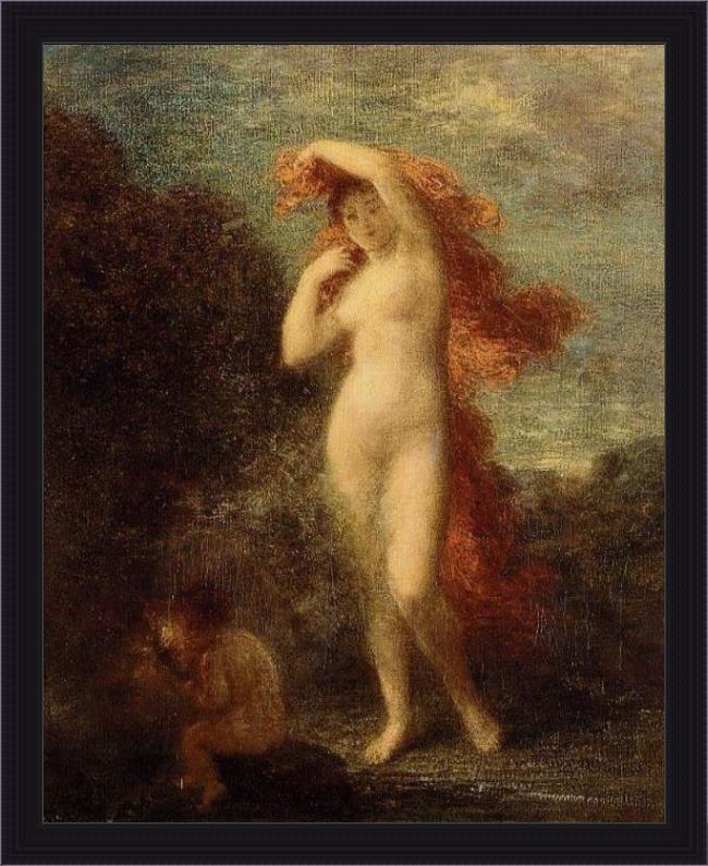 Framed Henri Fantin-Latour venus and cupid painting
