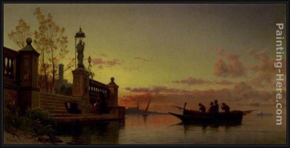 Framed Hermann David Solomon Corrodi prayers at dawn painting