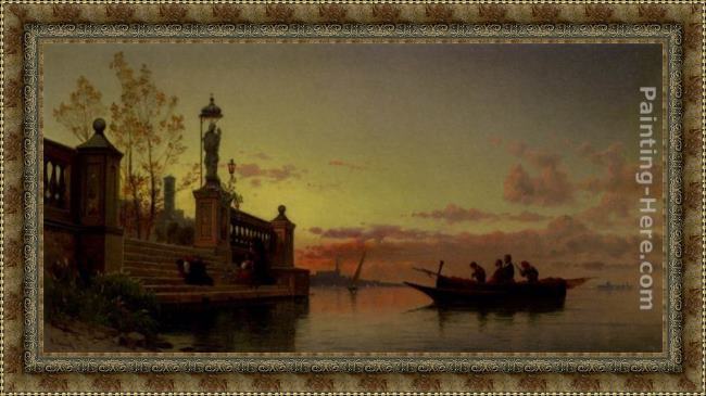 Framed Hermann David Solomon Corrodi prayers at dawn painting