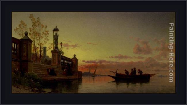 Framed Hermann David Solomon Corrodi prayers at dawn painting