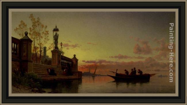 Framed Hermann David Solomon Corrodi prayers at dawn painting