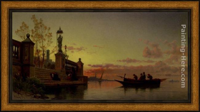 Framed Hermann David Solomon Corrodi prayers at dawn painting