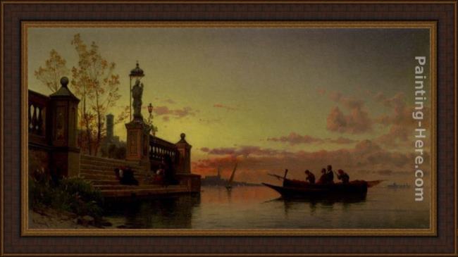 Framed Hermann David Solomon Corrodi prayers at dawn painting