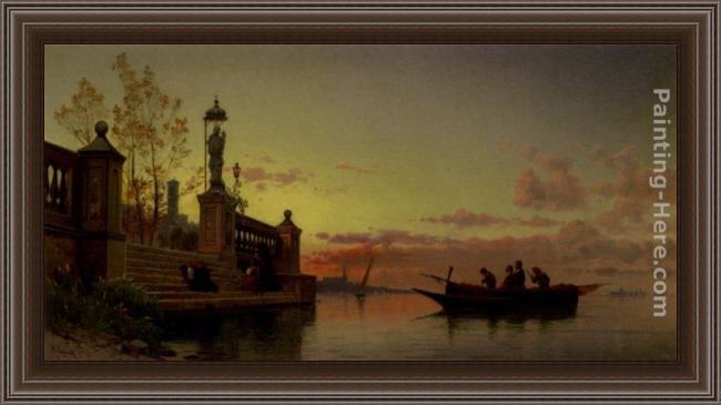 Framed Hermann David Solomon Corrodi prayers at dawn painting