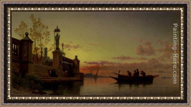 Framed Hermann David Solomon Corrodi prayers at dawn painting